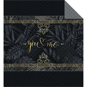DETEXPOL Přehoz na postel You and Me black Polyester, 170/210 cm