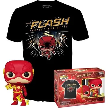 Figurka Pop! and Tee: DC Comics - The Flash (Glow-in-the-Dark) Černá