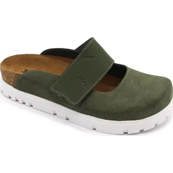 Dámská zdravotní obuv LEON 6002 Dámské korkové pantofle na platformě - Zelená Velikost: 38