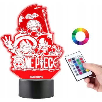 Lampička LAMPIČKA na SKLE One Piece 3D LED RGB + DÁLKOVÝ OVLADAČ 16 BAREV