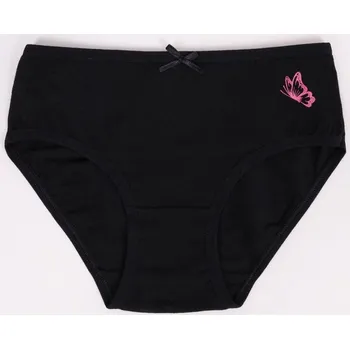 Dívčí spodní prádlo Dívčí kalhotky YO BMD0040G černé s růžovým motýlkem velikost oblečení - děti: 122/128