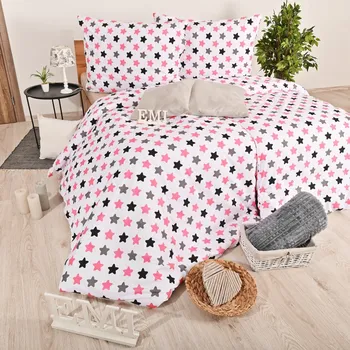 Povlečení Obliečky detské Hviezdičky ružové EMI: Dětský set 130x90 + 65x45