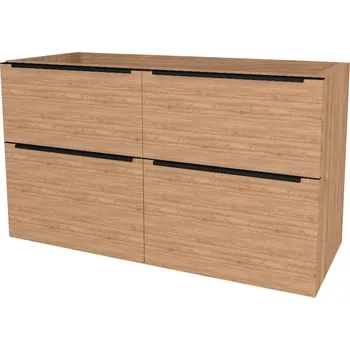 Koupelnový nábytek Mereo Mailo, koupelnová skříňka 121 cm, černé madlo, Multidecor, Light Select Walnut CN593SBLSW1