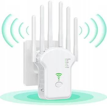 WIFI ZESILOVAČ SIGNÁLU REPEATER VELKÝ VÝKON 1200 Mb/s - 6 ANTÉN