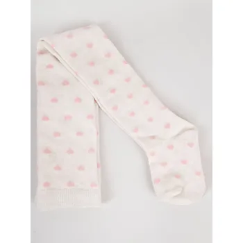 YO Punčocháče RAB0004G smetanové se srdíčky velikost oblečení - děti: 92/98