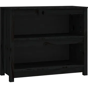 Knihovna Regál na knihy z masivního dřeva 80x35x68 cm černý