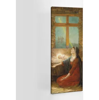 Obraz Tištěný obraz do ložnice Vertikální Vánoce Betlém 50x125 cm