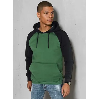 Pánská mikina Zeleno-černá pánská pohodlná mikina s klokaní kapsou BX5895 Velikost: 2XL