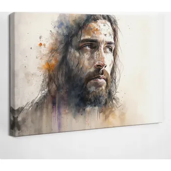 Obraz Foto-Obraz na plátně na rámu Akvarel Portrét Ježíše 30x20 cm
