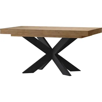 Jídelní stůl Szynaka-Meble Cozy 39 160/210 x 95 cm dub rustikal/černý