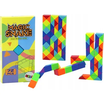 ostatní stavebnice Stavebnice Dovednostní Hra Puzzle Had Vzdělávací Barevné 72 dílků.
