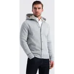 Ombre Clothing Módní šedá mikina na knoflíky V2 SSZP-0186