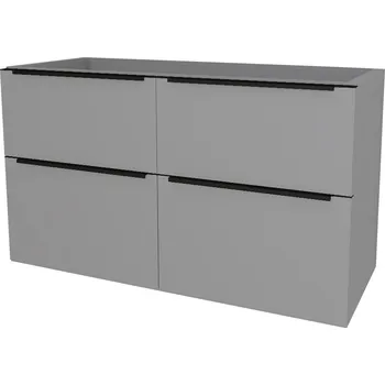 Koupelnový nábytek Mereo Mailo, koupelnová skříňka 121 cm, černé madlo, Multidecor, Šedý Supermat CN593SBSEDA