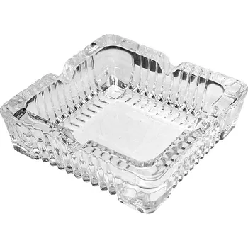 Popelník Skleněný popelník 10x10 cm (popelník z průzračného skla)