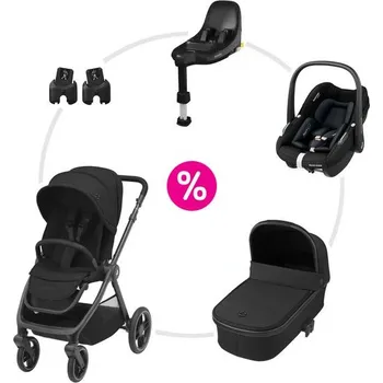 Dětské zboží Maxi-Cosi SET Oxford + korba Oria + adaptér + Pebble S + FamilyFix S - Essential Black