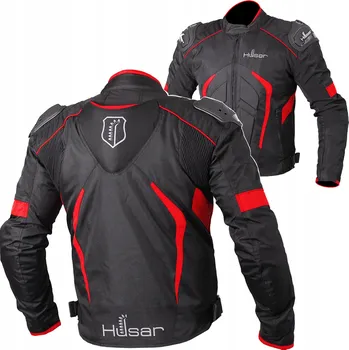 Moto bunda Motocyklová bunda Husar Rapid GP textilní červená XL s membránou