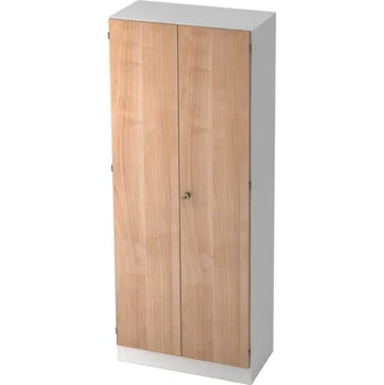 Jednací stůl Šatní skříň, podstavec, uzamykatelná, 800 x 420 x 2004 mm, bílá/ořech