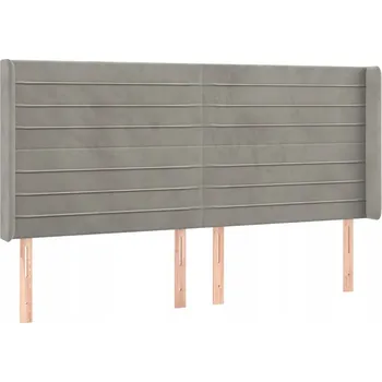 Čelo postele samet světle šedá 163x16x118/128 cm