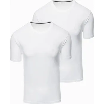 Pánská móda Ombre Clothing Dvojbalení bavlněných triček - bílé V4 Z101