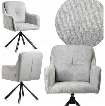 Křeslo Židle HowHomely látka šedá 1 ks