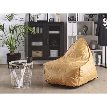 Sedací pytel Sedací vak hnědý, odkapávací design 73 x 75 cm Pohodlná sedací antialergická výplň Světlo Beliani