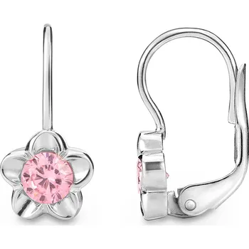 Náušnice Náušnice z bílého zlata s růžovými zirkony
