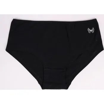 Kalhotky Dámské kalhotky YO BMK0009 černé s bílým motýlkem velikost oblečení - dospělí: M
