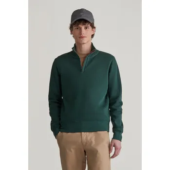Pánské oblečení MIKINA GANT SACKER RIB HALF ZIP TARTAN GREEN