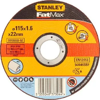 Řezný kotouč Stanley Příslušenství - Řezný kotouč na hliník 115x22,23 mm STA32622-QZ