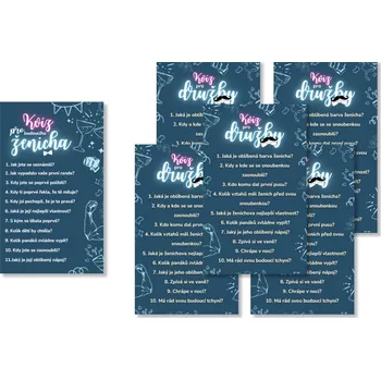 Personal Set kvízů pro ženicha a jeho tým - Dark Blue