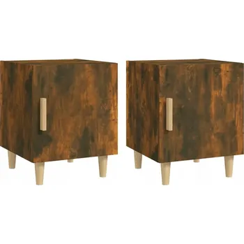 Noční stolek Noční stolek z dřevotřísky 40x40x50 cm, dub; 1 přihrádka, barva: kouřová