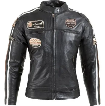 Moto bunda W-Tec Dámská kožená moto bunda W-TEC Sheawen Lady Black Barva černá, Velikost M