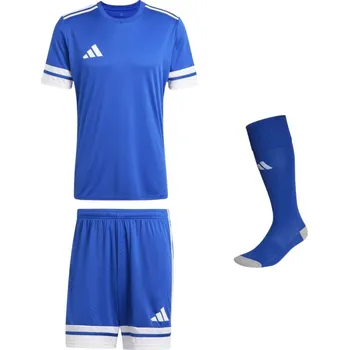 Fotbalový komplet Adidas Squadra 25 dres, trenky a stulpny sv.modro bílý Velikost: 116