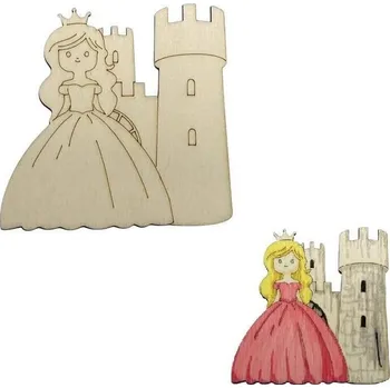 AUREDNIK Princezna u hradu 9,8x9,5 cm dřevěný výřez k dozdobení