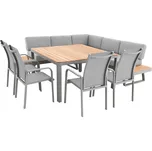 Doppler EXPERT PLUS AVERSA TEAK - zahradní 7-dílná hliníková jídelní souprava