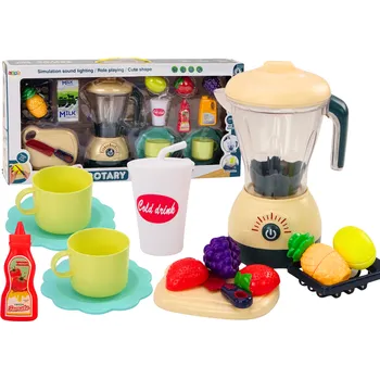 Dětská kuchyňka LEAN Toys Sada elektrických mixérů, ovoce na krájení, světla a zvuky