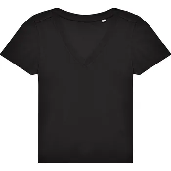 pracovní tričko B&C Tričko B&C E150 V women s výstřihem do V, krátký rukáv, dámské COT01014T00201-black S Černá