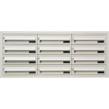 Železářství 3MH s.r.o. Poštovní schránka MB 01-370x110x260 v sestavě pro zazdění Barva: RAL 9006 stříbrná