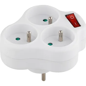 Elektrická zásuvka Zásuvka Strend Pro, rozbočovacia, biela, 3x 16 A, vypínač