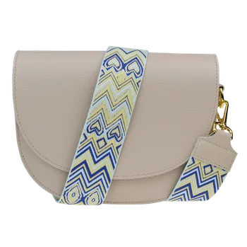 Kabelka NovaKabelka.cz Kožená italská crossbody kabelka Ramona Beige s přídavným popruhem III