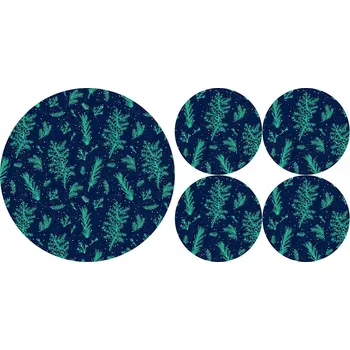 prostírání Sada kulatých prostírání na stůl 1+4 - JUNIPER