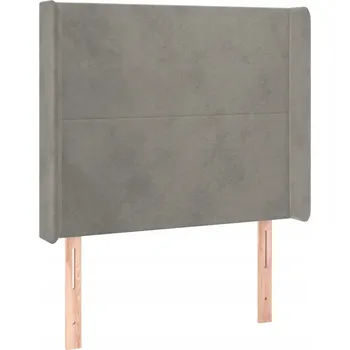 Čelo postele Uszak Samet Světle šedá 103x16x118/128 cm