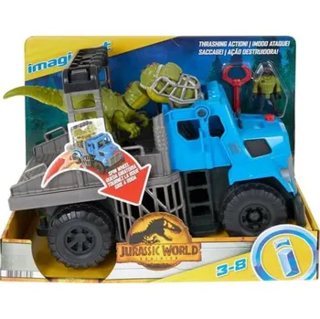 Hračka Mattel Imaginext Jurassic World Dominion: Break Out Dino Hauler Thrashing Akční vozidlo
