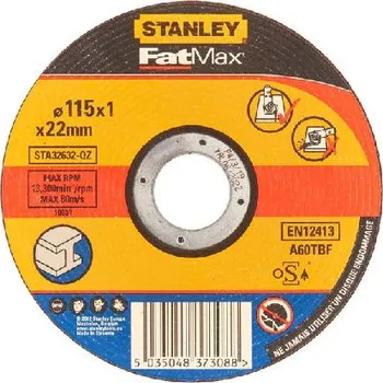 Řezný kotouč Stanley Příslušenství - Řezný kotouč na kov 115x22,23 mm STA32632-QZ