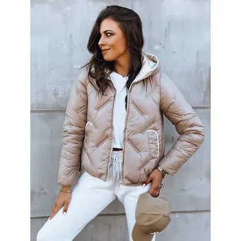 Béžová prošívaná bunda s kapucí LIDIL TY3830 Velikost: XL