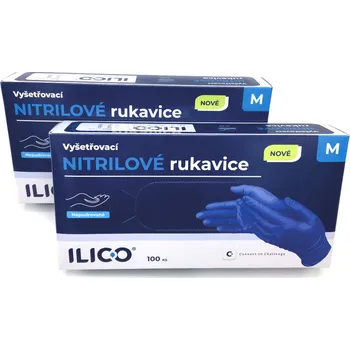 Vyšetřovací rukavice ILICO Nitrilové rukavice, nepudrované, 100 ks, modro-fialové Velikost: XS