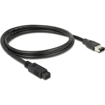 Elektrická zásuvka Delock Firewire kabel [1x Zástrčka FireWire (400) 9pólová - 1x firewire (400) zástrčka 6pólová] 1 m černá