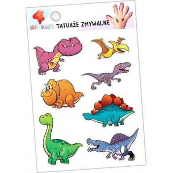 Odstranitelné tetování Smyvatelné tetování pro děti - Veselí dinosauři 15x10 cm