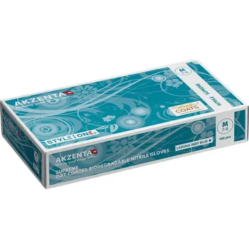 Vyšetřovací rukavice AKZENTA nitrilové rukavice COATS + BIO - tyrkysové Velikost: M