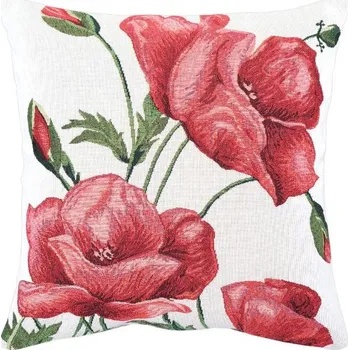 Polštář SCANquilt povlak MOTIV poppy bíločervená 45 x 45 cm